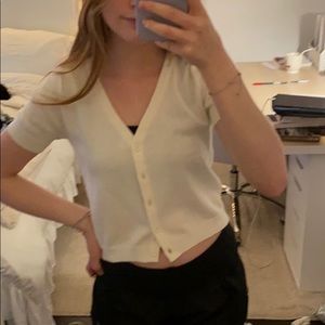 brandy white button up top